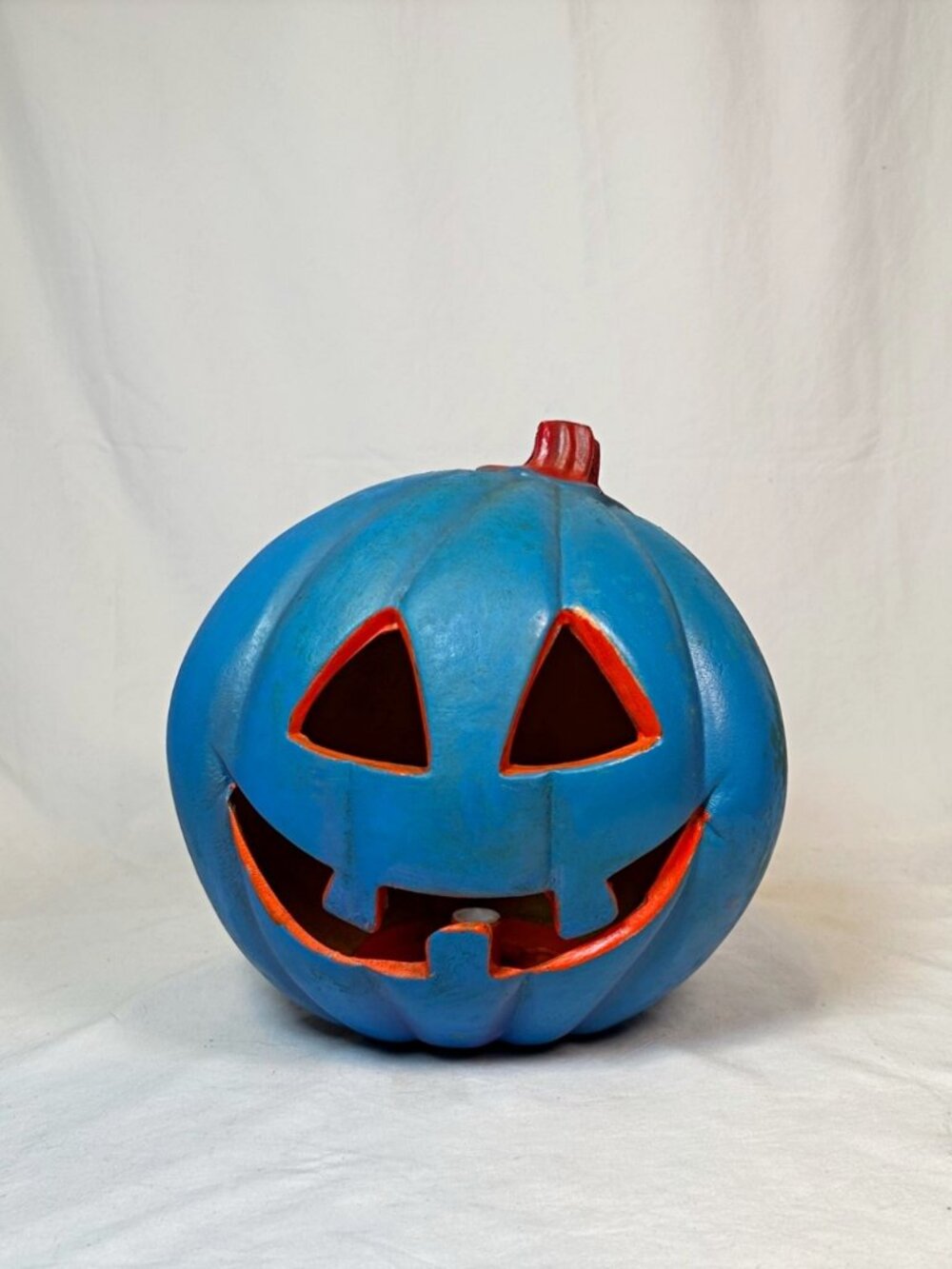 Vintage 90s Trendmasters Blue Foam Pumpkin Jack-O-Lantern Halloween Decor